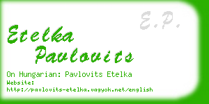 etelka pavlovits business card